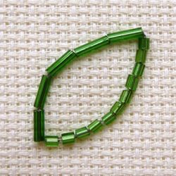 Вышивка бисером. Урок 3. Пришивание стекляруса и рубки