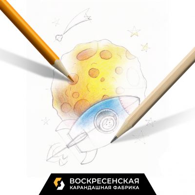 Графика цветными карандашами. Космическое путешествие на Луну